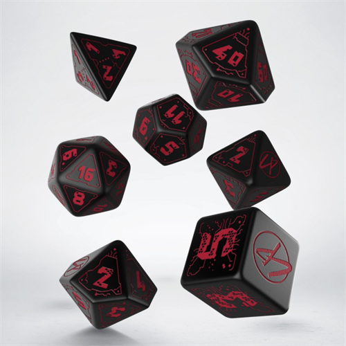 Набор кубиков для DnD и RPG Q Workshop Cyberpunk, красные, 7 шт., SCPU06 SCPU06