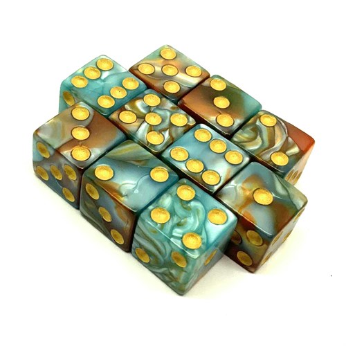 Набор кубиков 10 шт. D6 перламутровые "Исцеление Ран" 16мм с ровными углами KD6-63