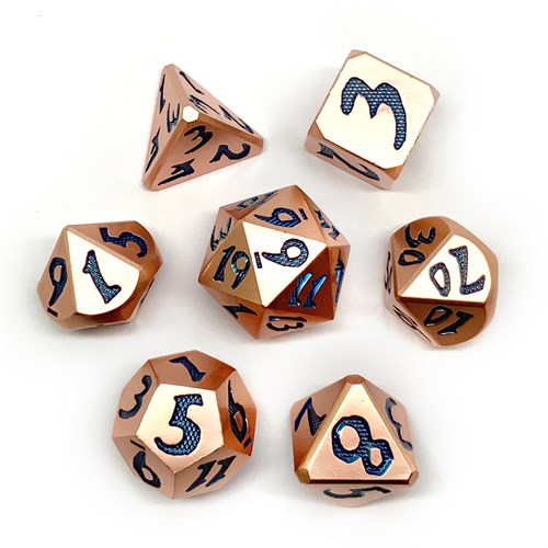Кубики ДнД (7 шт) металлические / Дайсы для DnD / Dungeons & Dragons / RPG / Сверкающий фрукт DND-157 - фото 153883