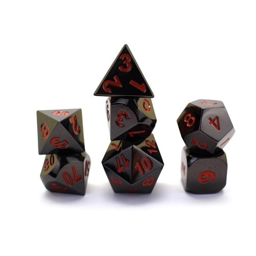Кубики ДнД (7 шт) металлические / Дайсы для DnD / Dungeons & Dragons / RPG / Матовый металлик оранжевый DND-241 - фото 169354