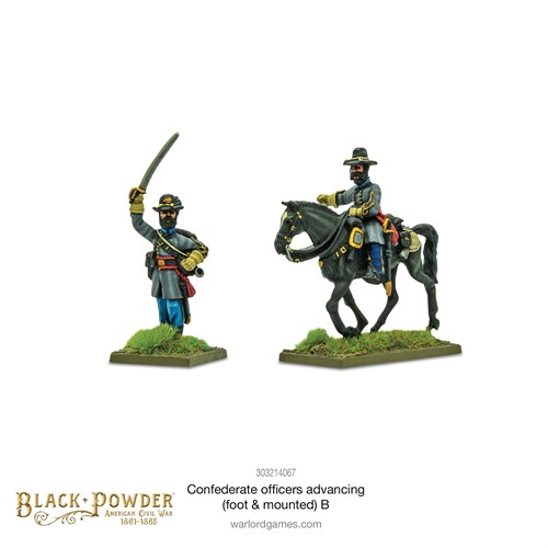 Black Powder Confederate Officers Advancing B (Foot & Mounted) 303214067