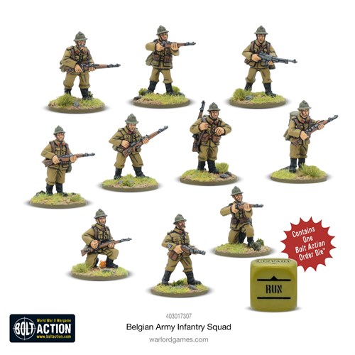 Bolt Action Belgian Army Infantry Squad 403017307NEW - фото 191373
