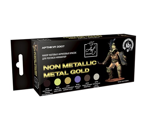Набор красок Art color Non Metallic Gold, 6шт., Pacific88 3307 PAC3307 - фото 192900