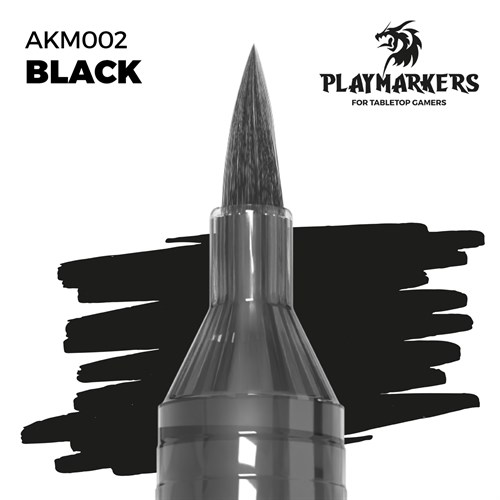 Акриловый маркер-кисть для миниатюр AK Interactive Playmarker Black, черный, AKM002 AKM002