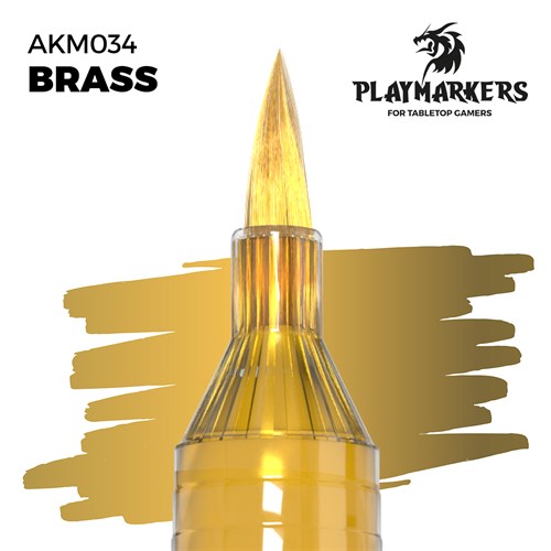 Акриловый маркер-кисть для миниатюр AK Interactive Playmarker Brass, латунный, AKM034 AKM034