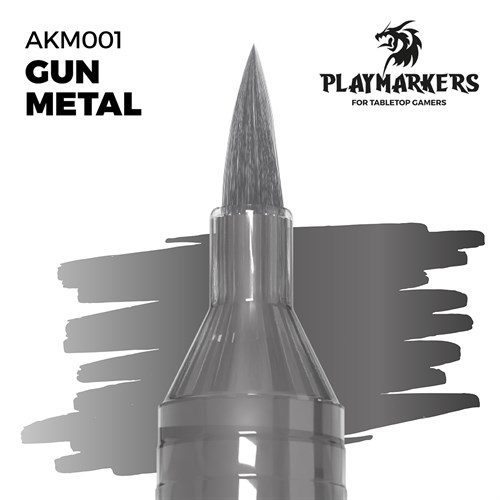 Акриловый маркер-кисть для миниатюр AK Interactive Playmarker Gun Metal, AKM001 AKM001
