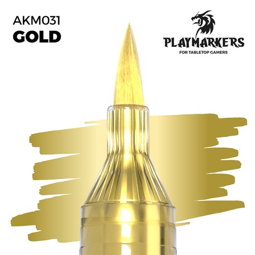 Акриловый маркер-кисть для миниатюр AK Interactive Playmarker Gold, золотой, AKM031 AKM031