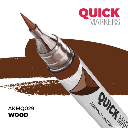 Контрастный маркер-кисть для миниатюр AK Interactive Quick Markers Wood, AKMQ029 AKMQ029