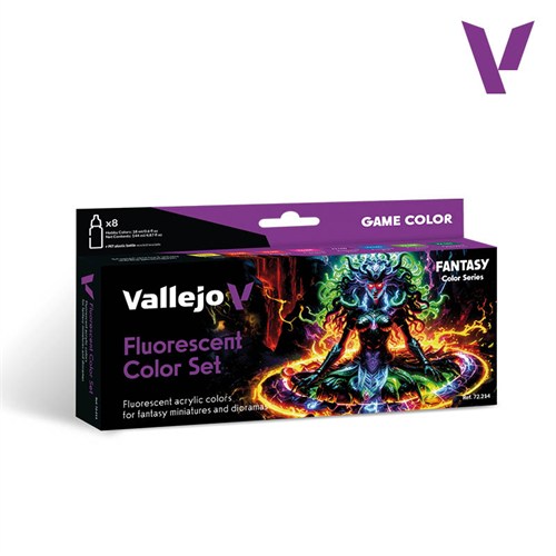Набор красок Fluorescent Color Set - 8 colors V-72214 Vallejo V-72214