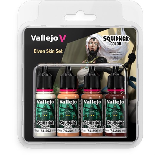 Набор красок Vallejo Squidmar Color Elven Skin — кожа эльфов, 4 цвета V-74304