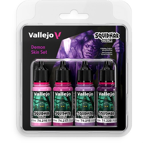 Набор красок Vallejo Squidmar Color Demon Skin — кожа демонов, 4 цвета V-74308