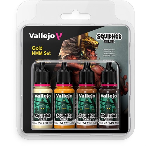 Набор красок Vallejo Squidmar Color Gold NMM — неметаллическое золото, 4 цвета V-74310