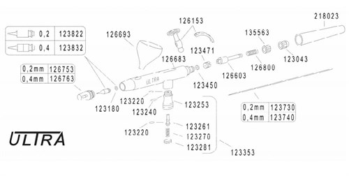 Аэрограф H&S Ultra (сопло 0,2 мм) HS-125503 125503