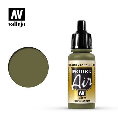 Краска для аэрографа 71137 Model Air - US Light Green Vallejo 71137 V-71137 - фото 92520