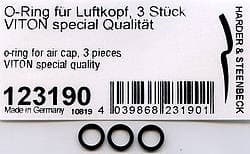o-ring for air cap, unit 3 pcs.fits also to side feed system #218603 + #218613, VITON special quality / Уплотнительное кольцо для воздушного колпачка, блок 3 шт.подходит также для боковой системы подачи #218603 + #218613, VITON special quality