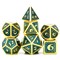 Кубики ДнД (7 шт) металлические / Дайсы для DnD / Dungeons & Dragons /  RPG / Чешуя дракона (голубой с золотом) ME-MS05 - фото 119366