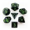 Кубики ДнД (7 шт) / Дайсы для DnD / Dungeons & Dragons /  RPG / Черный с зеленым - классические DND-44 - фото 140395