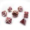 Кубики ДнД (7 шт) металлические / Дайсы для DnD / Dungeons & Dragons / RPG / Красный механизм DND-314 - фото 169716