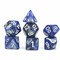 Кубики ДнД (7 шт) / Дайсы для DnD / Dungeons & Dragons / RPG / Сине-Серебряные DND-379 - фото 180983