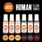 Набор акриловых красок AK Interactive 3GEN Human Flesh Tones, для телесных оттенков миниатюр, 6 цветов, AK11603 AK11603
