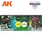 Набор красок AK 1064 Wargame set - GREEN PLASMA AND Glowing Effect Set АК 1064 AK1064