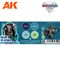 Набор красок AK 1067 Wargame set - BLUE PLASMA AND Glowing Effects AK 1067 AK1067 - фото 205622