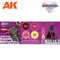 Набор акриловых красок AK Interactive 3GEN Wargame Magenta Plasma and Glowing Effects, для пурпурной плазмы и эффектов свечения, 4 цветов, AK1068 AK1068
