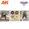 Набор акриловых красок AK Interactive 3GEN Wargame Zombie Skin, для кожи зомби, 4 цветов, AK1076 AK1076