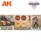 Набор акриловых красок AK Interactive 3GEN Wargame Basic Skin Colors, базовые телесные оттенки, 4 цветов, AK1075 AK1075